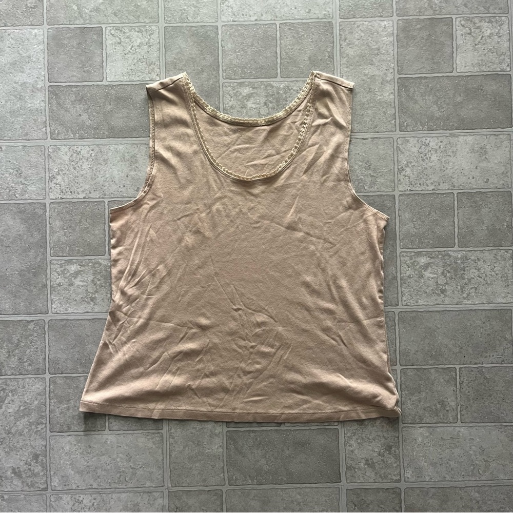 Women's Beige Sleeveless Top